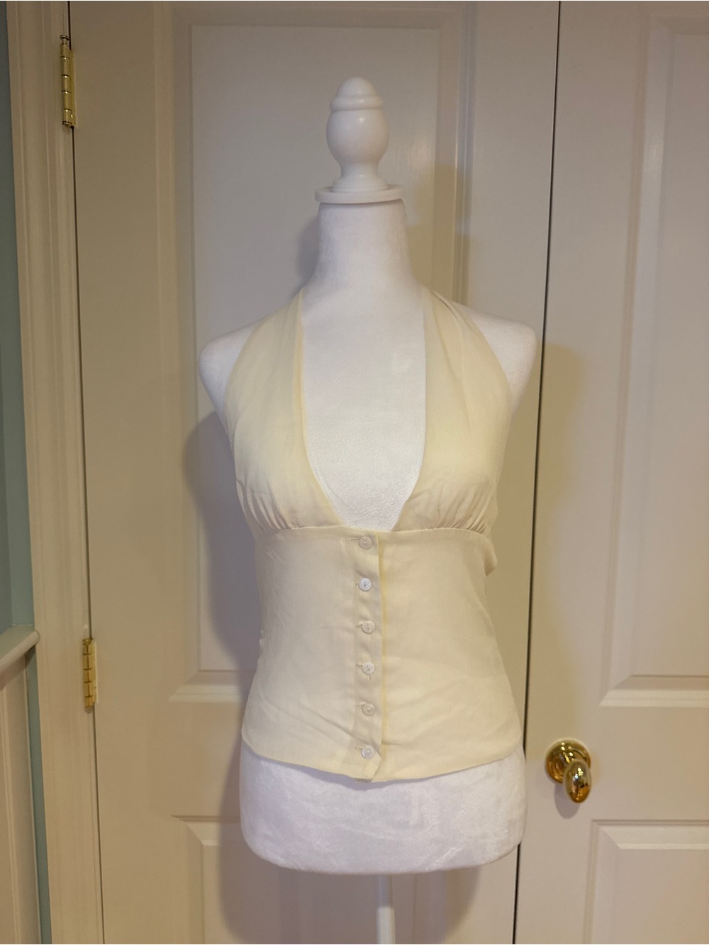 Peppermayo Ivory Devoted Halterneck Top